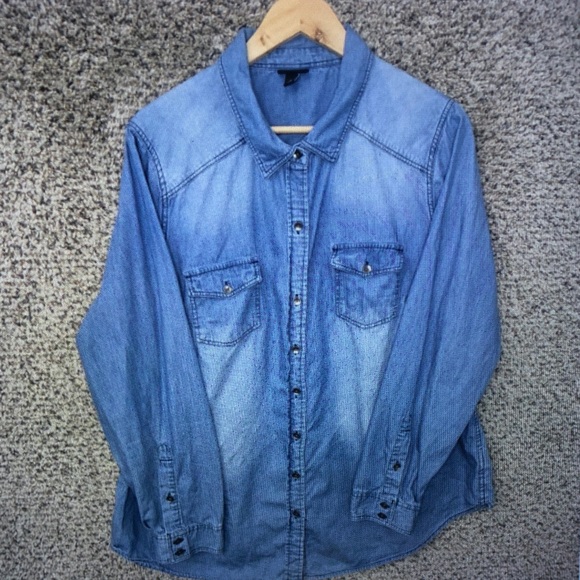 Other - Light Indigo Denim Button-Down Shirt